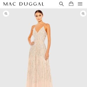 Embellished V Neck Sleeveless Column Gown- peach size 6